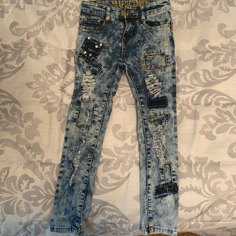 Girls distress jeans